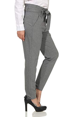 Vero Moda Vmeva HR Loose Paperbag Pant Noos Ki Pantalones, Gris (Medium Grey Melange), W25 (Talla del Fabricante: X-Small) para Mujer