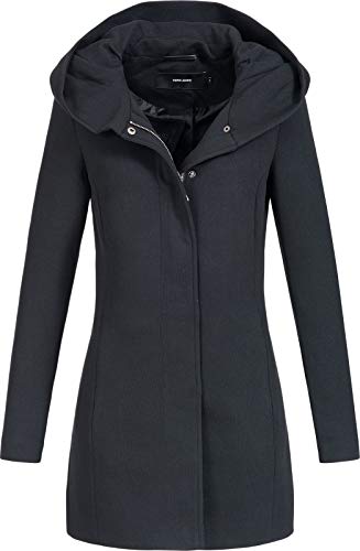 Vero Moda Vmverodona LS Jacket Noos Abrigo, Negro (Black Black), 38 (Talla del Fabricante: Small) para Mujer