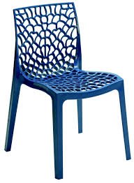 Verone Mobili Lote de 2 Sillas Mod. Gaudi - Color Azul para Exterior Tanto para terraza y Jardin realizada en Polipropileno