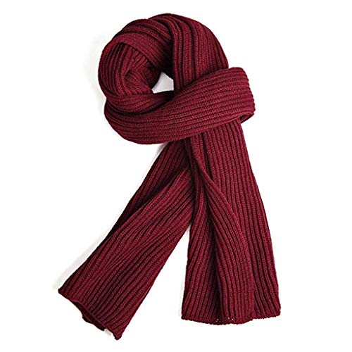 VICSPORT Bufanda cálida del otoño y del invierno, Unisex Cuello puro del invierno del color Bufanda caliente del hilado que hace punto