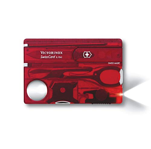 Victorinox Swisscard Lite, color Rojo Transparente, Led Blanco
