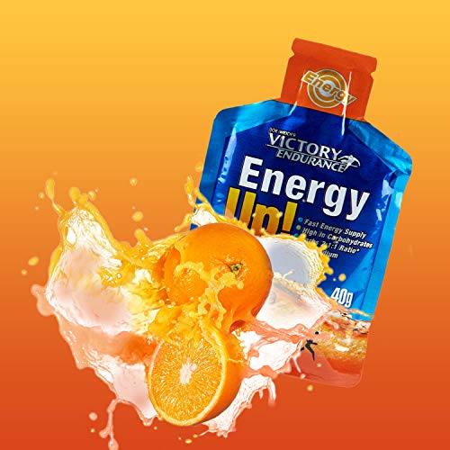 VICTORY ENDURANCE Energy Up Gel Cafeína Sabor Naranja. Con Plus De Sodio. Energía Inmediata, color Azul, 40 ml