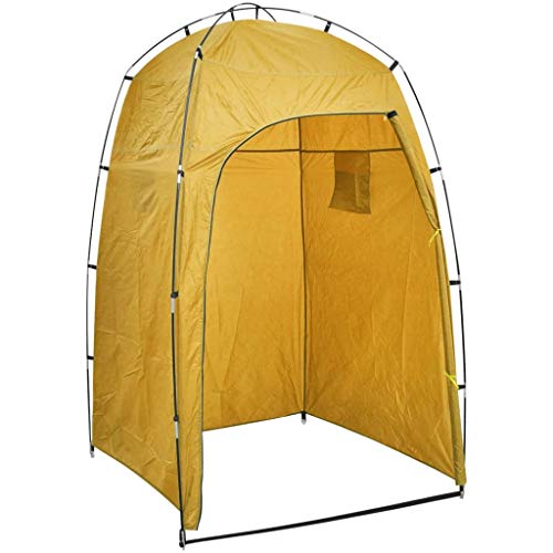 vidaXL Cabina de Ducha/WC/Vestidor para Camping Tienda Campaña Indoro Parque Playa Campamento Exterior Plegable Duradera Estable Amarillo