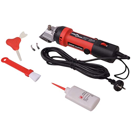 vidaXL Set de Maquinilla Cortapelos para Caballos 6 Piezas Aseo Recortador de Pelo Pelaje Ruido Vibración Mínimos Cortaúñas Accesorios Práctico 550 W