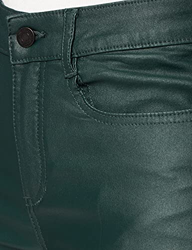 Vila VICOMMIT Coated RWSK New Pant-Noos Pantaln, Verde Oscuro, M para Mujer