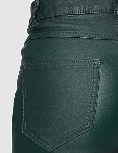 Vila VICOMMIT Coated RWSK New Pant-Noos Pantaln, Verde Oscuro, M para Mujer