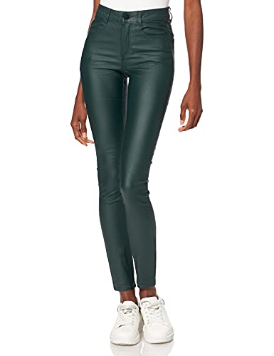 Vila VICOMMIT Coated RWSK New Pant-Noos Pantaln, Verde Oscuro, XS para Mujer
