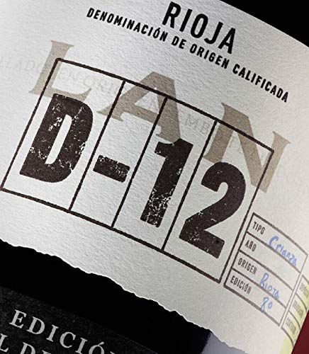 Vino Tinto LAN D-12 Crianza D.O.Ca. Rioja - 3 botellas de 750 ml - Total: 2250 ml