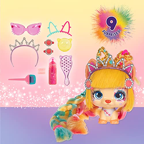 VIP PETS Color Boost S3 | Muñeca perrita Sorpresa coleccionable con Pelo largo para peinar (30cm) con Accesorios y tiza de pelo | Juguete regalo para niñas y niños +3 Años