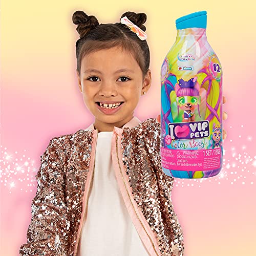 VIP PETS Color Boost S3 | Muñeca perrita Sorpresa coleccionable con Pelo largo para peinar (30cm) con Accesorios y tiza de pelo | Juguete regalo para niñas y niños +3 Años