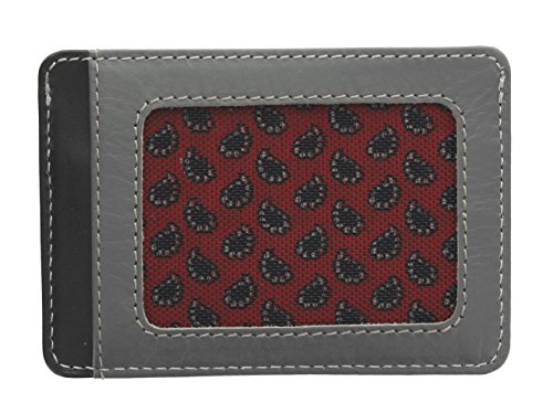 Visconti Colección Lucca Ramon Tarjetero Delgado de Dos Tonos de Cuero LC35 Gris