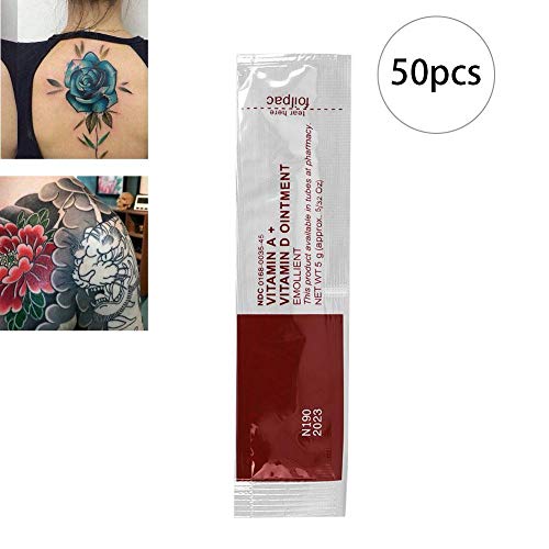 Vitaminas Microblading, Crema De Tatuaje 50 Piezas Cuidado Del Tatuaje, Post-Tratamiento Anti-Cicatrizante Reparación Del Tatuaje Crema Curativa Vitamina Ungüento, Piezas/5G