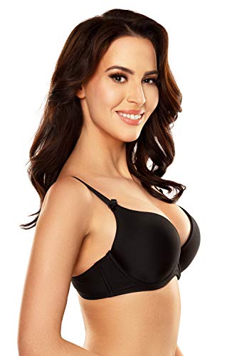 Vivisence Sujetador Push Up Moldeador para Mujeres 1041, Negro,85B