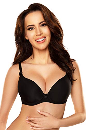 Vivisence Sujetador Push Up Moldeador para Mujeres 1041, Negro,85B