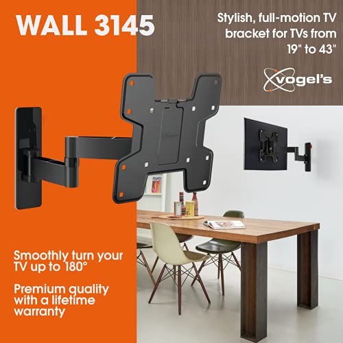 Vogel's WALL 3145 Soporte de pared para TV, Inclinable y Giratorio 180º, Para televisores de entre 19-43 pulgadas (48-109 cm), Negro, Máx. 15 kg, VESA Máx. 200x200, Certificación TÜV
