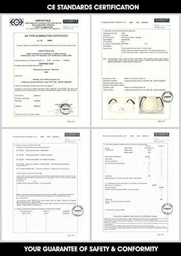 voltX 'OVERSPECS' Sobremontura para Gafas de Seguridad Industrial (Lentes Transparentes) con certificación CE EN166F, ajuste de sien individual, antivaho, resistentes a los arañazos, con protección UV400 / Safety Glasses