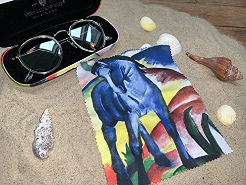 VON LILIENFELD Estuche Gafas Arte Franz Marc: Caballo azul Funda Ligeramente Estable Colorido Regalo Mujer Hombre