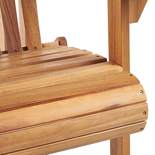 VonHaus Silla Adirondack - Madera de Acacia con Acabado Aceitado – Silla de Jardín de Madera al Aire Libre