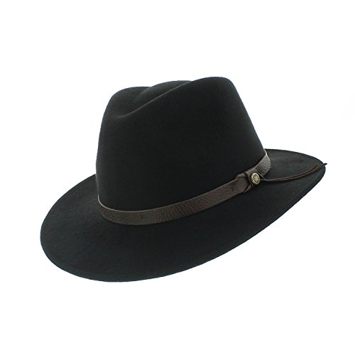 Votrechapeau Amance – Sombrero fedora, fieltro impermeable, color negro negro 59 cm