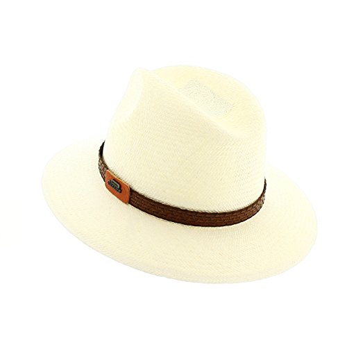 Votrechapeau – Sombrero Panamá de paja, sombrero fedora, ala baja blanco 61