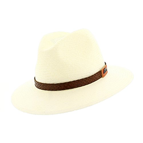 Votrechapeau – Sombrero Panamá de paja, sombrero fedora, ala baja blanco 61