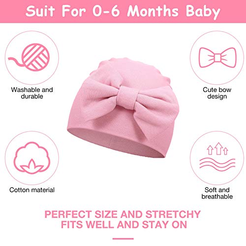 VUCDXOP 3 Unids Recién Nacido Beanie Sombrero Algodon Gorritos bebé niño Gorro de algodón para 0-6 Meses bebé