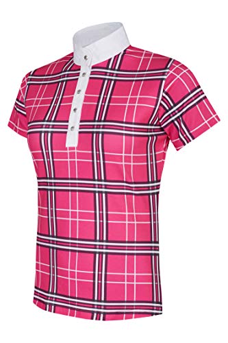 Wagner Camiseta de competición, camiseta de equitación, blusa de torneo, blusa de equitación, camiseta de competición (rosa, S)
