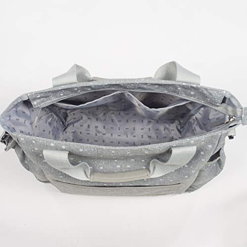 Walking Mum. Bolso Organizador Dreamer. Bolsa de Bebé para Silla de Paseo con Cambiador. Resistente y de Mucha Capacidad. Color Gris con Estampado de Estrellas. Medidas 38X36X13 cm.