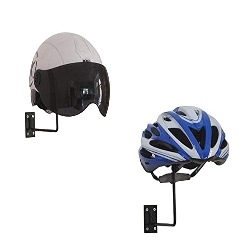 WANLIAN Soporte negro para casco de motocicleta, soporte de almacenamiento para casco de motocicleta, para cascos de motocicleta, cascos de béisbol, baloncesto (paquete de 2)