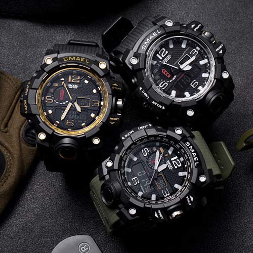 WAZA Military Watch Hombres, Reloj Deportivo Fit Reloj Impermeable Luces Nocturnas Cronómetro Relojes Digitales