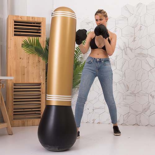 Wechoide Saco de boxeo de vaso, saco de boxeo inflable de pie libre de PVC de boxeo pilar fitness para niños adultos entrenamiento en el hogar