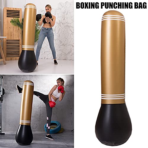 Wechoide Saco de boxeo de vaso, saco de boxeo inflable de pie libre de PVC de boxeo pilar fitness para niños adultos entrenamiento en el hogar
