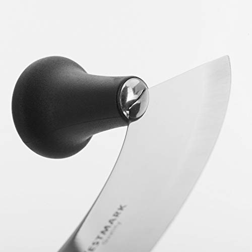 Westmark Cuchillo para picar/cortar de hierbas y pizza, Con 1 hoja, Longitud 17 cm, Acero inoxidable/plástico, Plateado/negro, 12932270