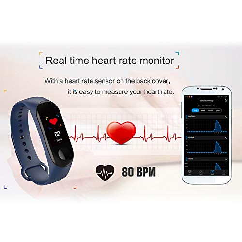 Whuooad activity tracker con pulsómetro, resistente al agua, IP67, pulsera de fitness inteligente con contador de pasos, contador de calorías, para mujeres y hombres