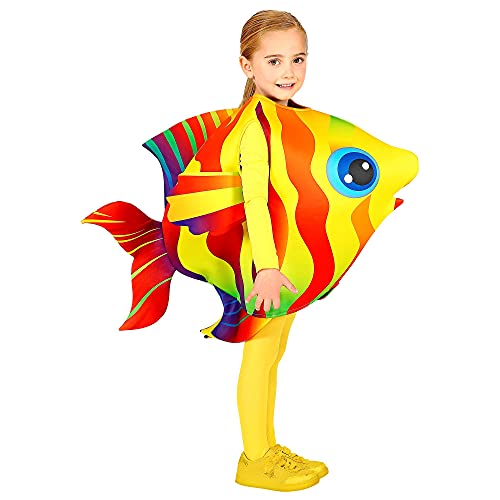 WIDMANN 00045 - Disfraz infantil de pez tropical, unisex, amarillo, 116 – 128 cm , color/modelo surtido