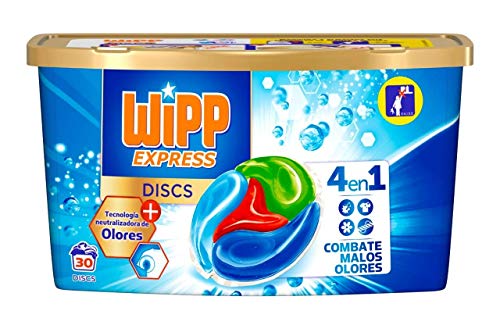 Wipp Express Detergente en Cápsulas, Antiolores, 30 Discos