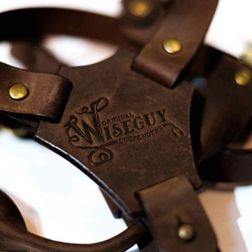 Wiseguy Original - Tirantes de piel (3,5 cm de ancho), color marrón oscuro