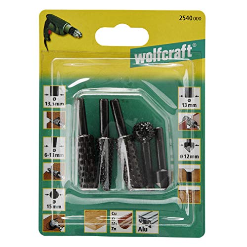 Wolfcraft 2540000 - 5 piezas de escofinas y avellanador