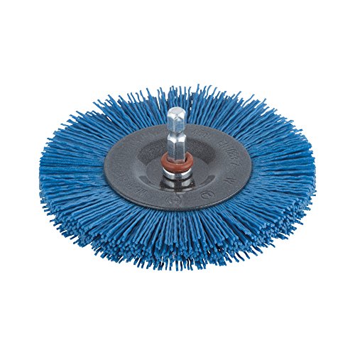 Wolfcraft 2727000 - Cepillo de disco de nylon, vástago 6.35 mm, diámetro de 100 mm, suave, color azul