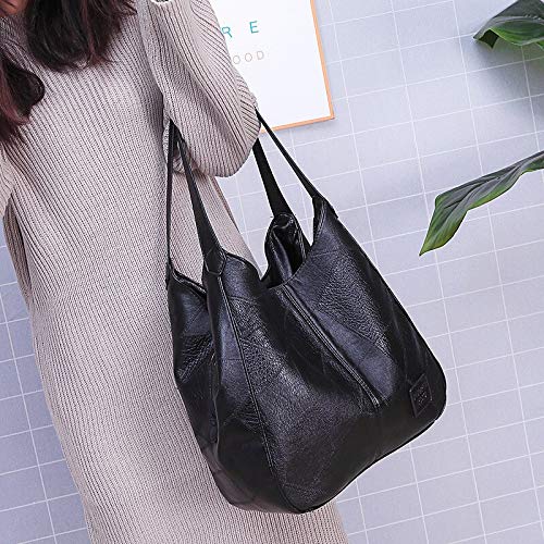 Women Tote Bags Brand Work Travel School, 2020 Vintage Soft Leather Women Shoulder Bag All-Match Tote Bag Simple Fashion Shoulder Handbag Bolsa Feminina