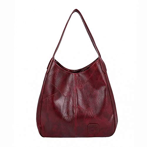 Women Tote Bags Brand Work Travel School, 2020 Vintage Soft Leather Women Shoulder Bag All-Match Tote Bag Simple Fashion Shoulder Handbag Bolsa Feminina