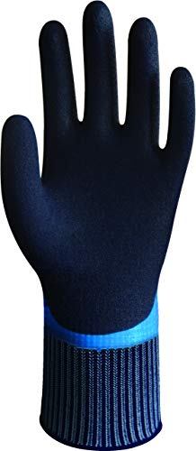 Wonder Grip WG-318 Aqua - Guante de trabajo, 100% impermeable, repelente al agua, doble revestimiento de látex; antideslizante para un agarre seguro en condiciones húmedas y mojadas, S/07