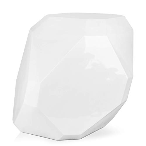 World Art Mesa GEMETRICA 2, Plástico Reforzado con Vidrio, Color Blanco, H50 x L55 x S55 cm