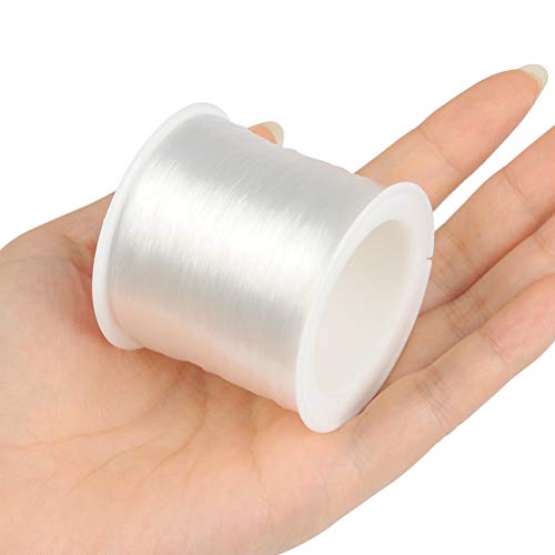 WOWOSS 500m Hilo de Abalorios Transparente 0.25mm Hilo Invisible de Nylon con Aguja de Abalorios, para Pulsera Collar y Otras Manualidades