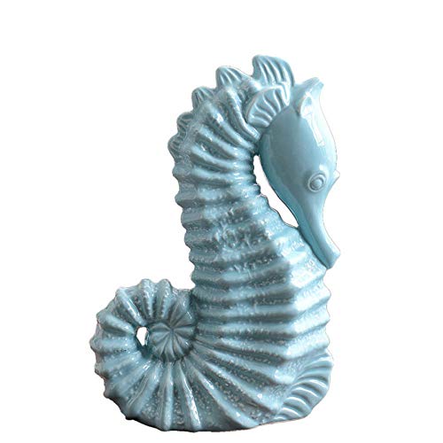 WPXBF Regalo Estatua Escultura Estatua De Caballito De Mar Azul Criaturas De Animales Marinos Escultura De Arte Artesanía De Cerámica Tiendas De Decoración del Hogar