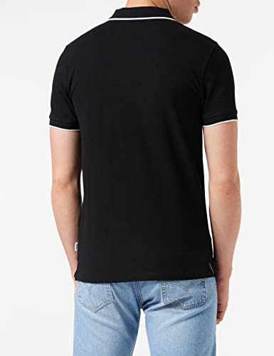 Wrangler Pique Camisa Polo, Negro (Black 100), XX-Large para Hombre