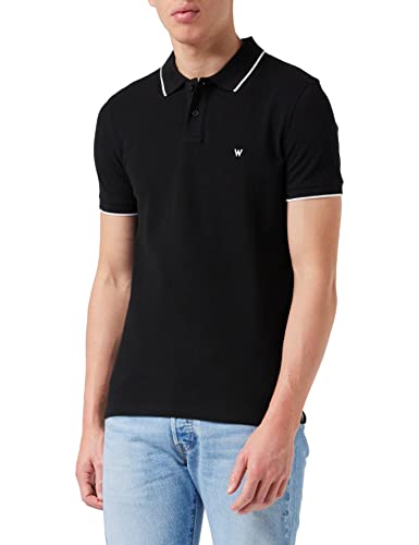 Wrangler Pique Camisa Polo, Negro (Black 100), XX-Large para Hombre