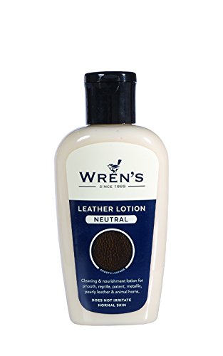 Wren’s Loción para el cuero - Cuidado de bolsos, restauración limpia y nutrir el cuidado del cuero, calidad y prestigio desde 1889, para todos los colores, Botella práctica, 125 ml - 4.22 fl oz.