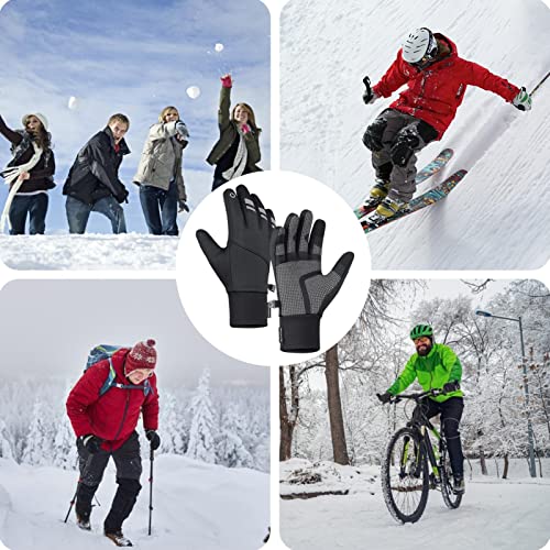 WUSHUN Guantes de esquí para pantalla táctil, térmicos, resistentes al agua, para montar a caballo, correr, esquiar, hacer senderismo, ciclismo o moto
