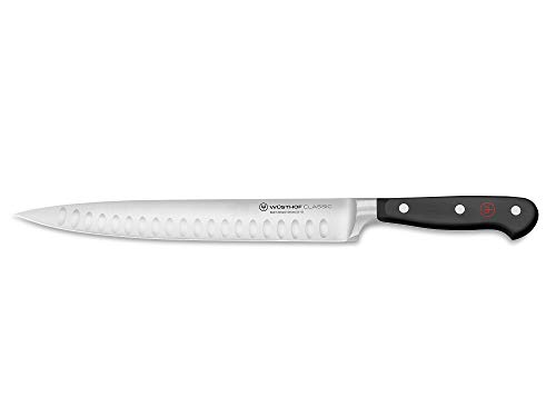 Wusthof Classic (1040100823) - Cuchillo para Jamón, 23 cm de Longitud de Hoja, Forjado, Acero Inoxidable de Calidad, Cuchillo para Carne Filoso con Hoja Alveolada